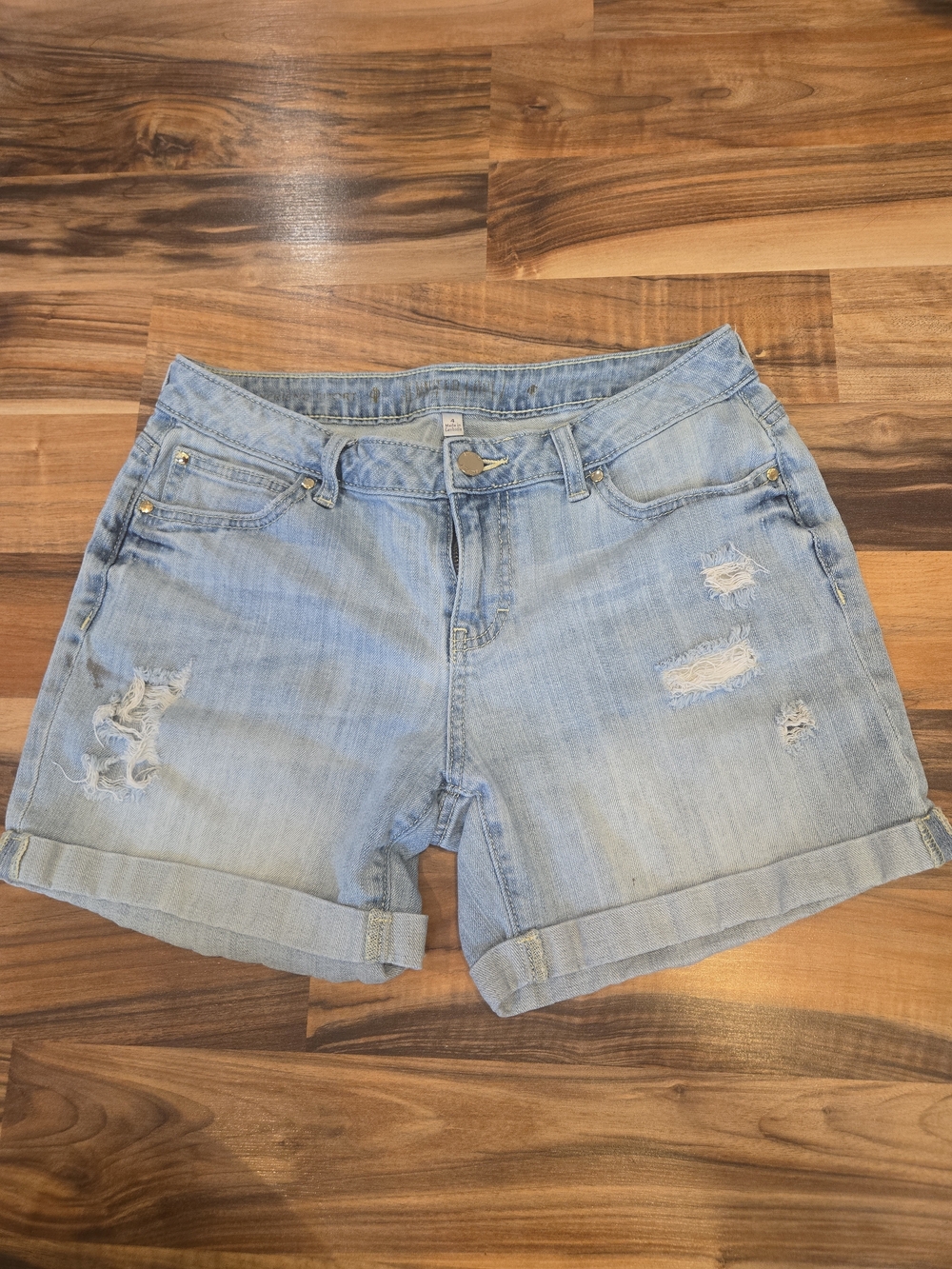 Jennifer Lopez Light Blue Distressed Denim Jean Shorts